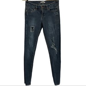 2.1 Denim Womens Blue Distressed Ripped Denim Skinny Jeans Size 28